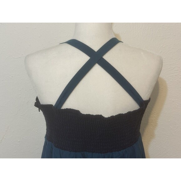 FOSSIL Women Sz M Silk Blend Lined Colorblock Babydoll Dress Adjustable Straps - Picture 9 of 13